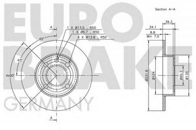 EUROBRAKE 5815204771 -  Тормозной диск