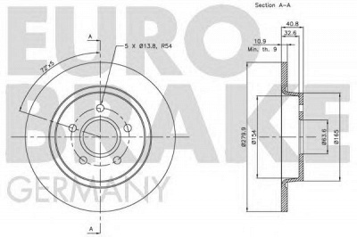 EUROBRAKE 5815204847 -  Тормозной диск
