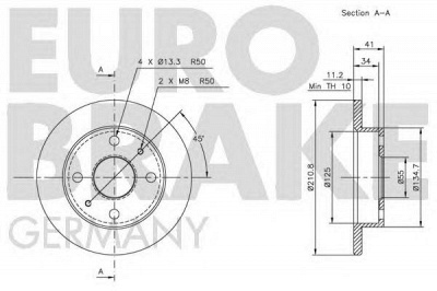 EUROBRAKE 5815205109 -  Тормозной диск