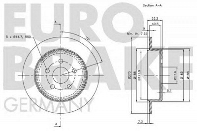 EUROBRAKE 5815209310 -  Тормозной диск