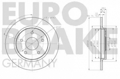 EUROBRAKE 5815209334 -  Тормозной диск