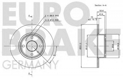 EUROBRAKE 5815209928 -  Тормозной диск