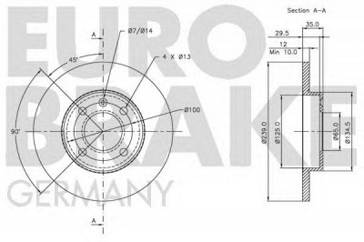 EUROBRAKE 5815209933 -  Тормозной диск