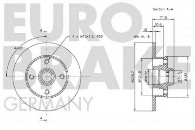 EUROBRAKE 5815209935 -  Тормозной диск