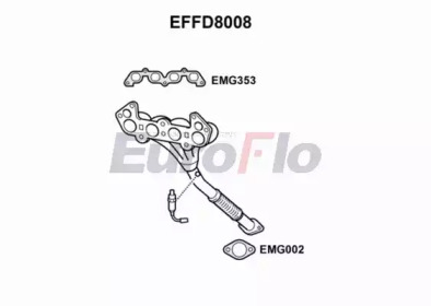 EUROFLO effd8008 - Труба выхлопного газа