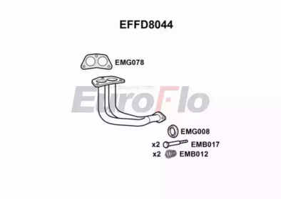 EUROFLO effd8044 - Труба выхлопного газа