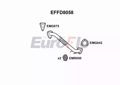 EUROFLO effd8058 -  Труба выхлопного газа