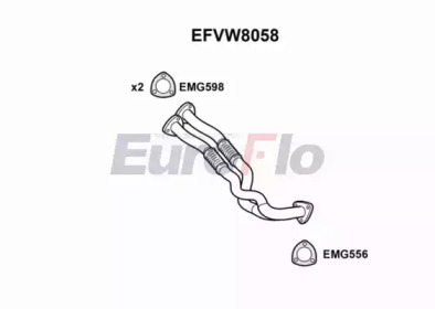 EUROFLO efvw8058 -  Труба выхлопного газа