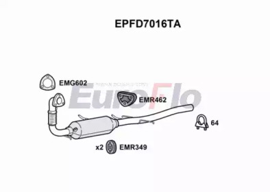 EUROFLO epfd7016ta -  Сажевый / частичный фильтр, система выхлопа ОГ