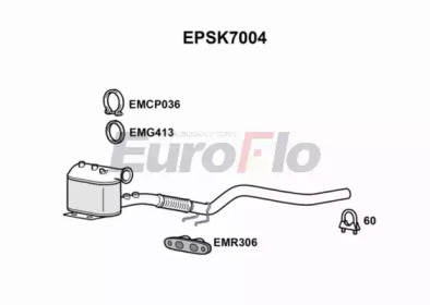 EUROFLO epsk7004 -  Сажевый / частичный фильтр, система выхлопа ОГ