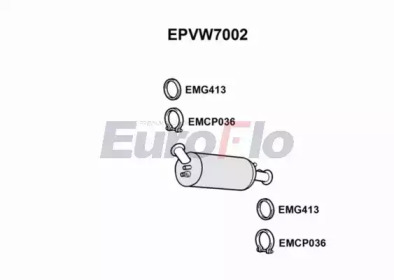 EUROFLO epvw7002 -  Сажевый / частичный фильтр, система выхлопа ОГ