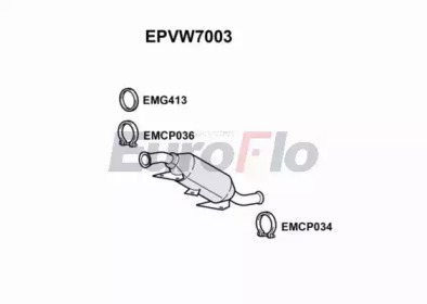 EUROFLO epvw7003 -  Сажевый / частичный фильтр, система выхлопа ОГ