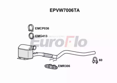 EUROFLO epvw7006ta -  Сажевый / частичный фильтр, система выхлопа ОГ