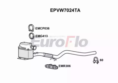 EUROFLO epvw7024ta -  Сажевый / частичный фильтр, система выхлопа ОГ