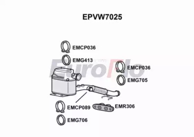 EUROFLO epvw7025 -  Сажевый / частичный фильтр, система выхлопа ОГ