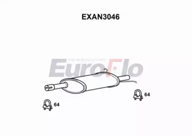 EUROFLO exan3046 -  Средний глушитель выхлопных газов