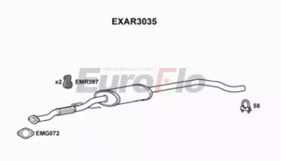 EUROFLO exar3035 -  Средний глушитель выхлопных газов