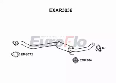 EUROFLO exar3036 -  Средний глушитель выхлопных газов
