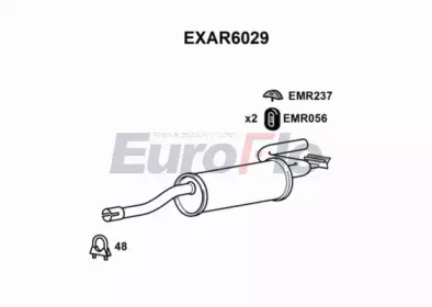 EUROFLO exar6029 -  Глушитель выхлопных газов конечный