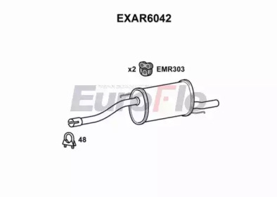 EUROFLO exar6042 -  Глушитель выхлопных газов конечный