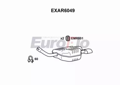 EUROFLO exar6049 -  Глушитель выхлопных газов конечный