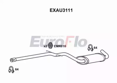 EUROFLO exau3111 -  Средний глушитель выхлопных газов