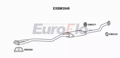EUROFLO exbm3049 -  Средний глушитель выхлопных газов