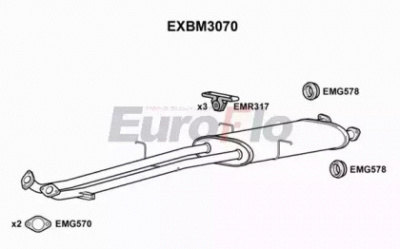 EUROFLO exbm3070 -  Средний глушитель выхлопных газов