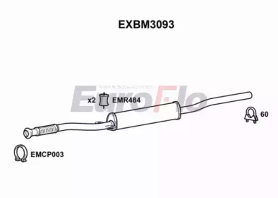 EUROFLO exbm3093 -  Средний глушитель выхлопных газов