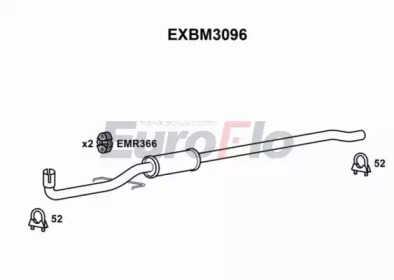 EUROFLO exbm3096 -  Средний глушитель выхлопных газов