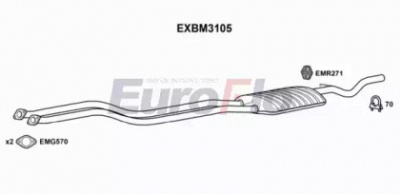 EUROFLO exbm3105 -  Глушитель выхлопных газов конечный