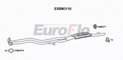 EUROFLO exbm3110 -  Средний глушитель выхлопных газов