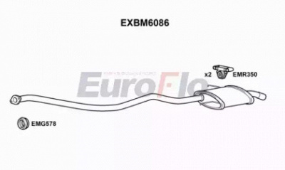 EUROFLO exbm6086 -  Глушитель выхлопных газов конечный