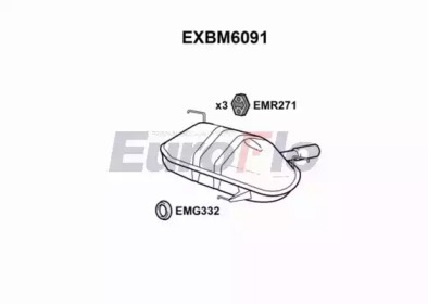 EUROFLO exbm6091 -  Глушитель выхлопных газов конечный