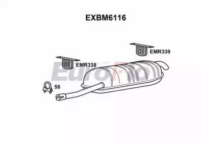 EUROFLO exbm6116 -  Глушитель выхлопных газов конечный