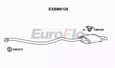 EUROFLO exbm6126 -  Глушитель выхлопных газов конечный
