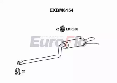 EUROFLO exbm6154 -  Глушитель выхлопных газов конечный