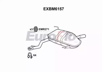 EUROFLO exbm6157 -  Глушитель выхлопных газов конечный