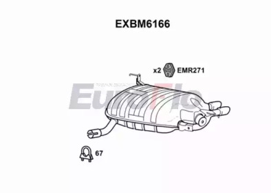 EUROFLO exbm6166 -  Глушитель выхлопных газов конечный