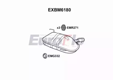 EUROFLO exbm6180 -  Глушитель выхлопных газов конечный