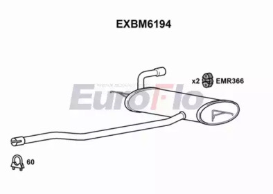 EUROFLO exbm6194 -  Глушитель выхлопных газов конечный