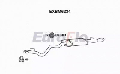 EUROFLO exbm6234 -  Глушитель выхлопных газов конечный