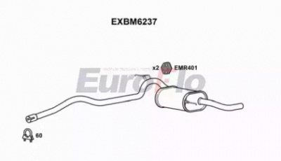 EUROFLO exbm6237 -  Глушитель выхлопных газов конечный