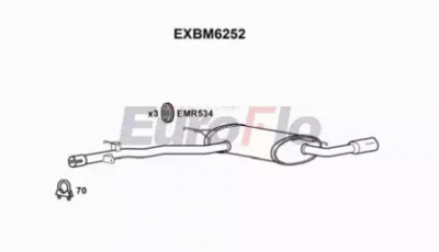 EUROFLO exbm6252 -  Глушитель выхлопных газов конечный