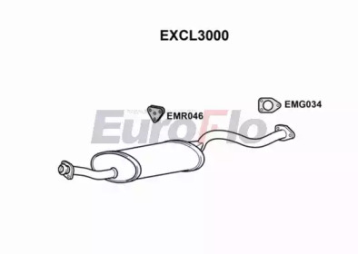 EUROFLO excl3000 -  Средний глушитель выхлопных газов