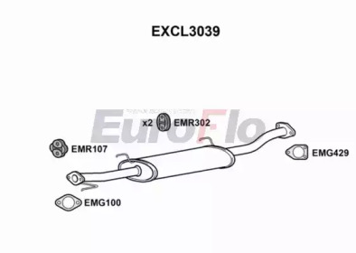 EUROFLO excl3039 -  Средний глушитель выхлопных газов