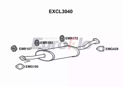 EUROFLO excl3040 -  Средний глушитель выхлопных газов