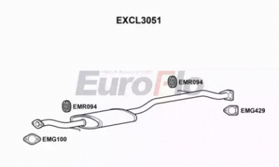 EUROFLO excl3051 -  Средний глушитель выхлопных газов