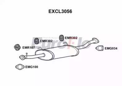 EUROFLO excl3056 -  Средний глушитель выхлопных газов