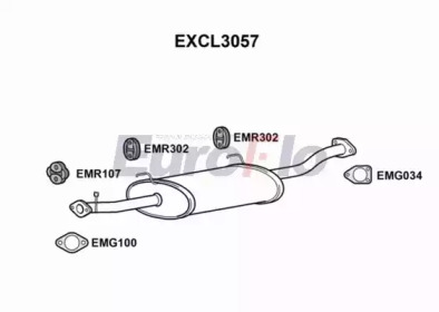 EUROFLO excl3057 -  Средний глушитель выхлопных газов